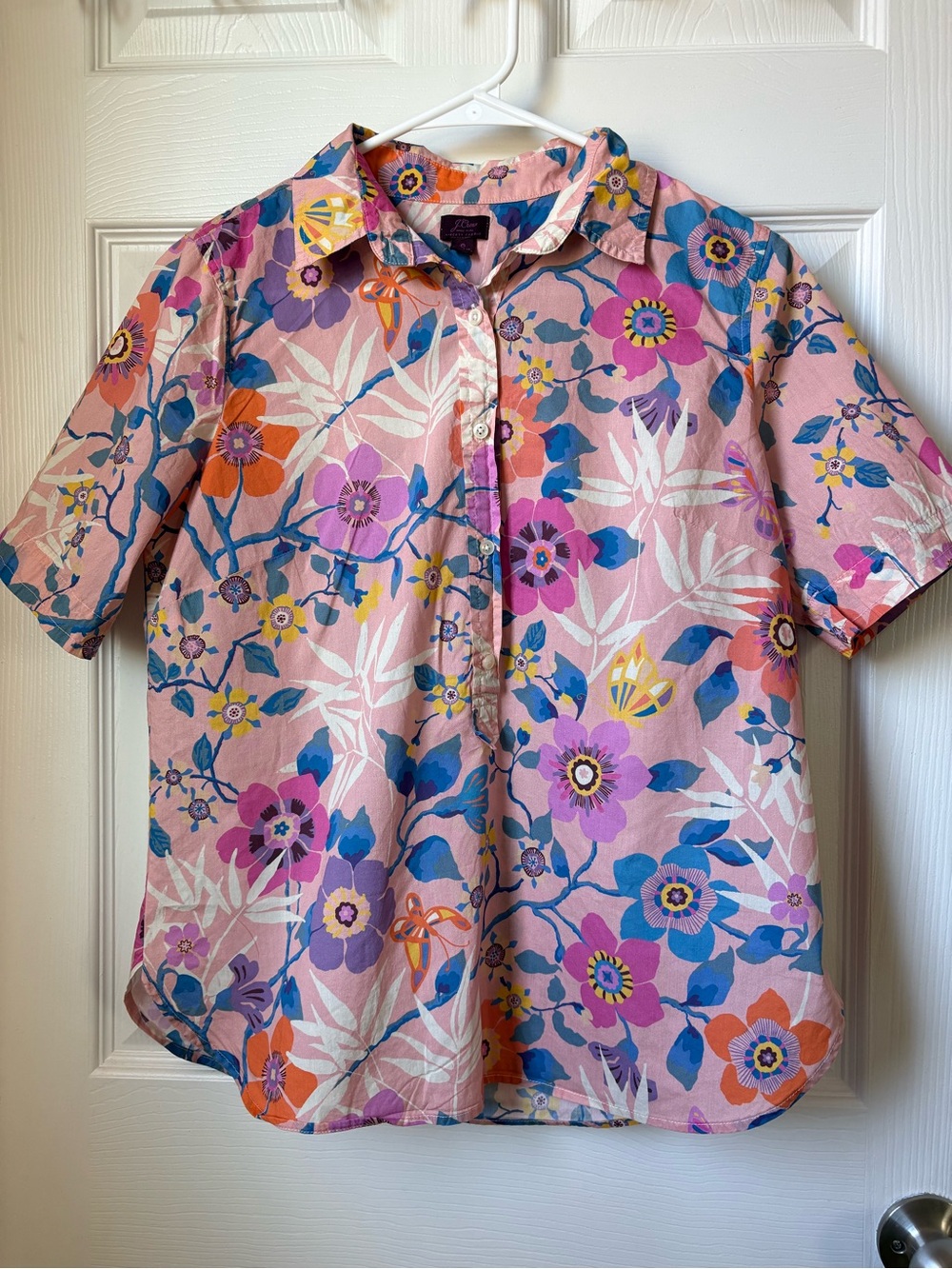 J.Crew x Liberty of London Floral Classic Popover Shirt in Pavilion Pink